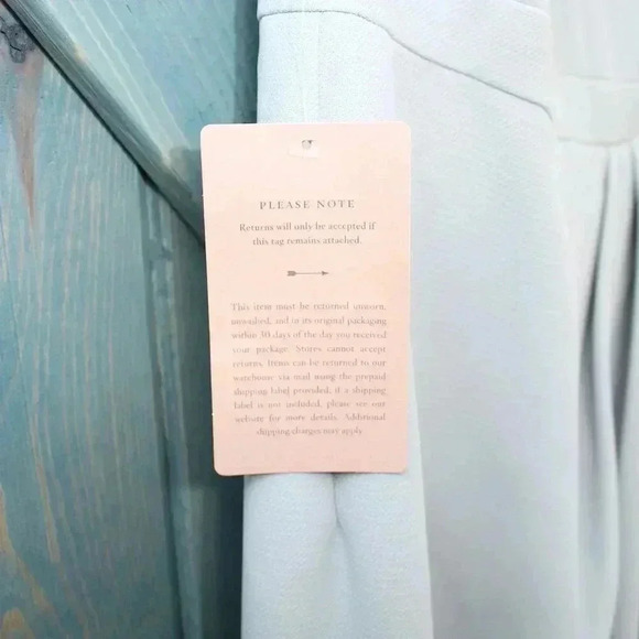 BHLDN Lyra V-Neck Faux-Wrap Crepe Midi Dress Blue Size 16 Anthropologie NWT - Picture 8 of 11